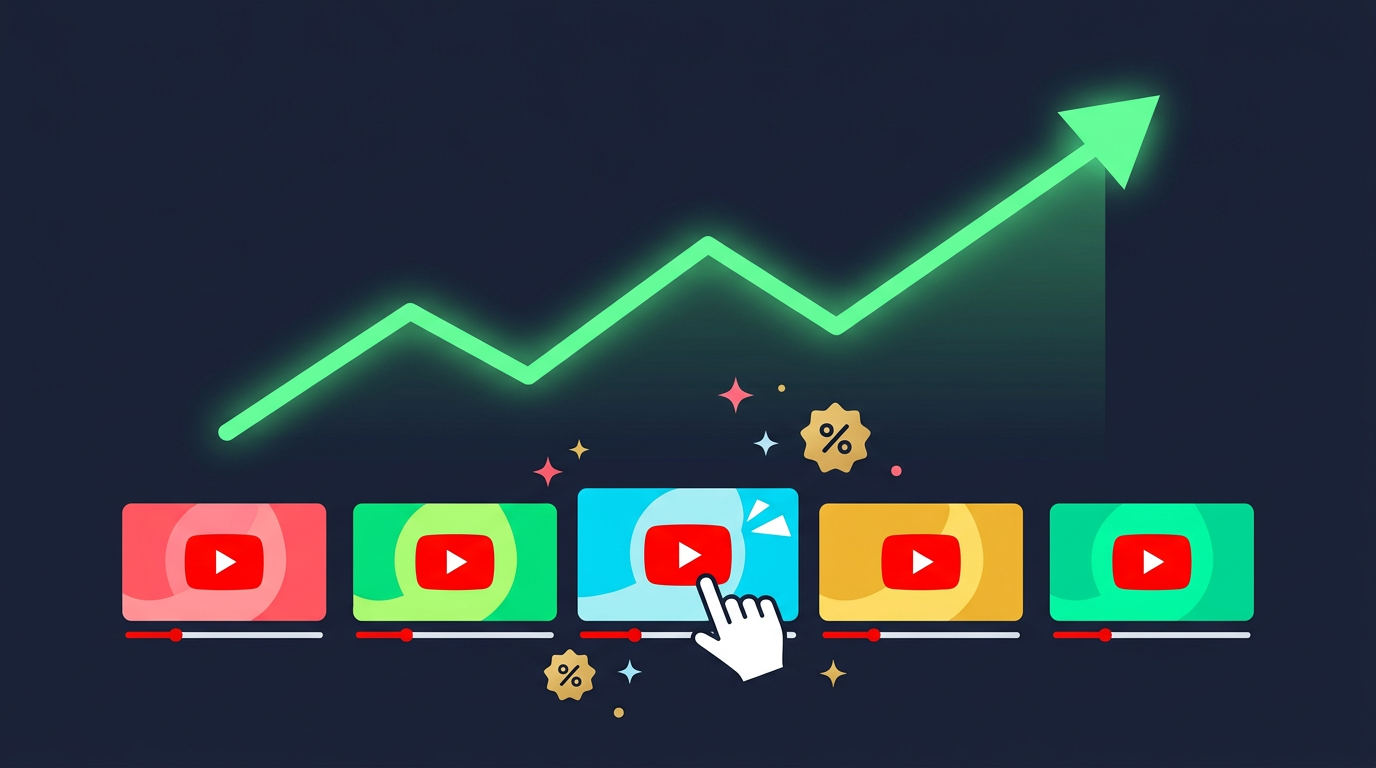 Click-through rate climbing after switching to Thumble AI thumbnails — results illustration