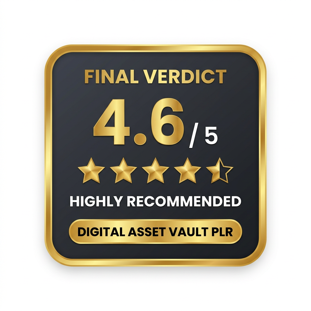 Digital Asset Vault PLR Bundle final verdict 4.6 out of 5 — highly recommended