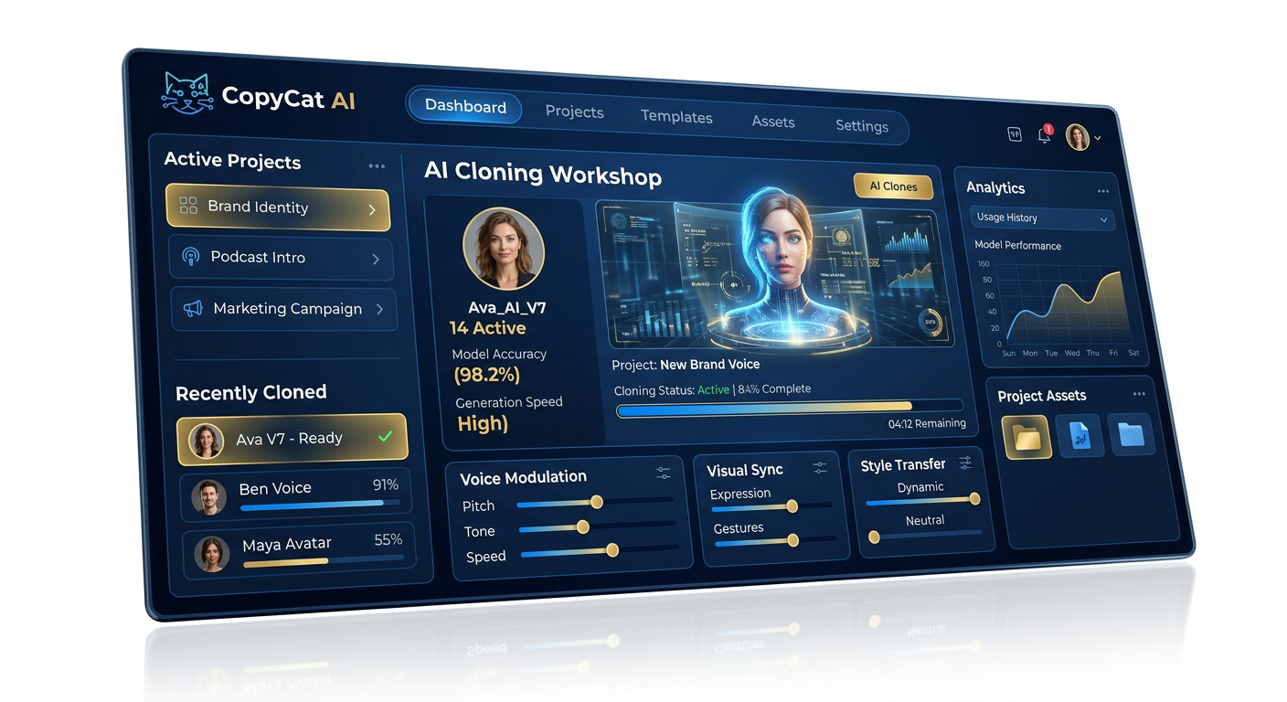 CopyCat AI Software Dashboard Mockup