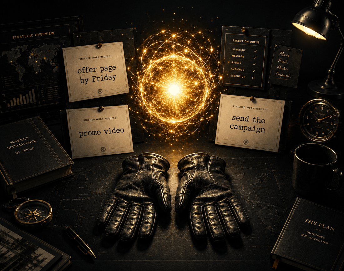 Powerful AI thinking with no hands to deliver the finished marketing work