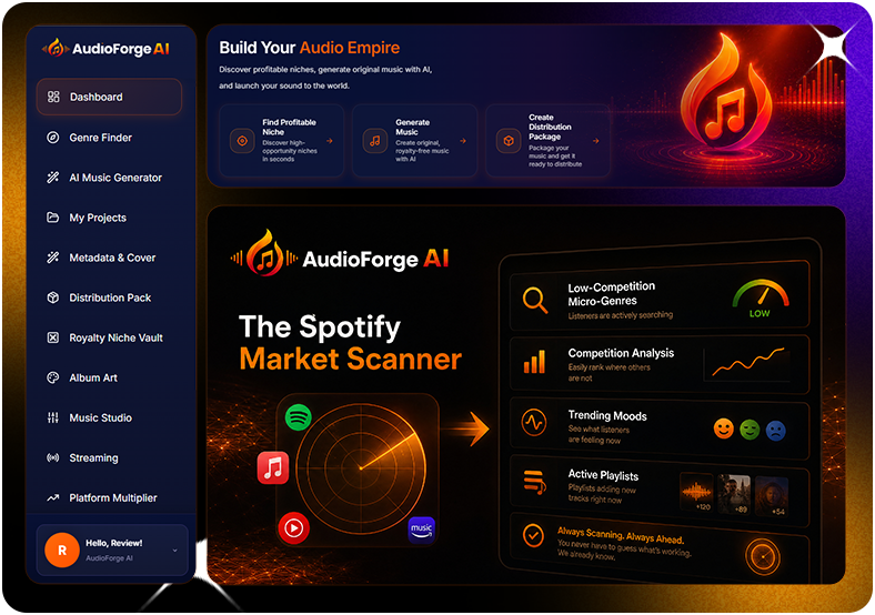 AudioForge AI Spotify Market Scanner niche rankings