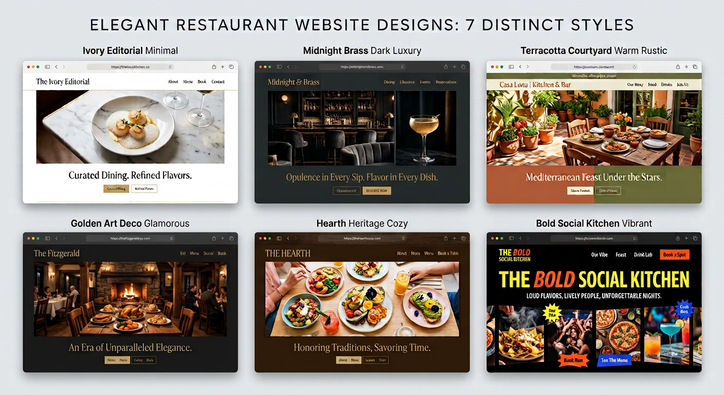 7 Restaurant Website Styles