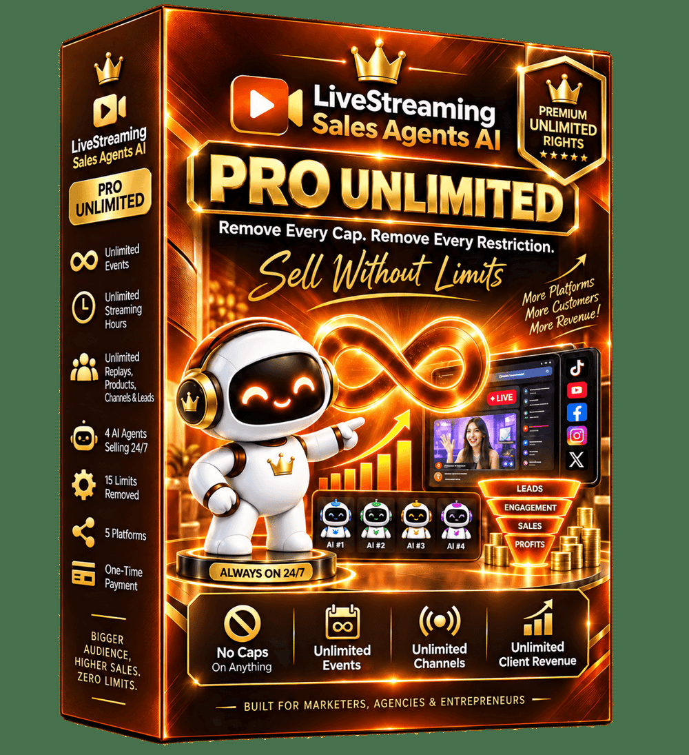 LiveStreamingSalesAgentsAI Pro Unlimited upgrade