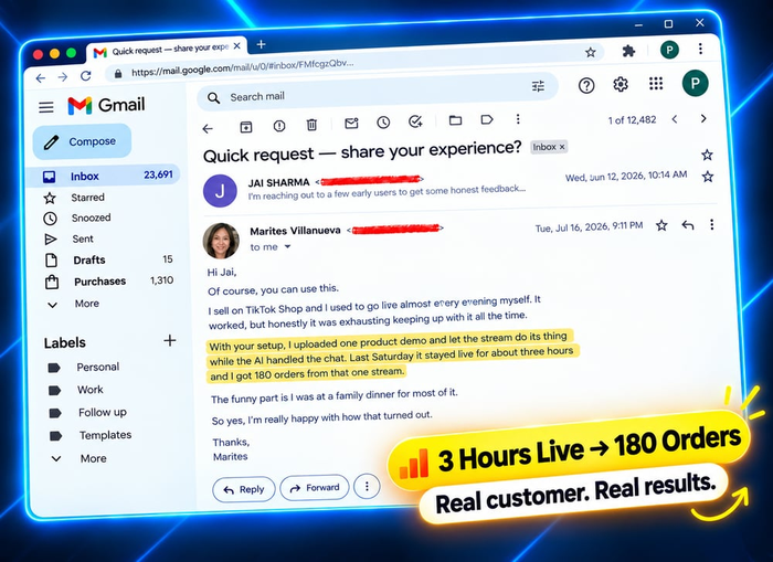 LiveStreamingSalesAgentsAI result from one setup