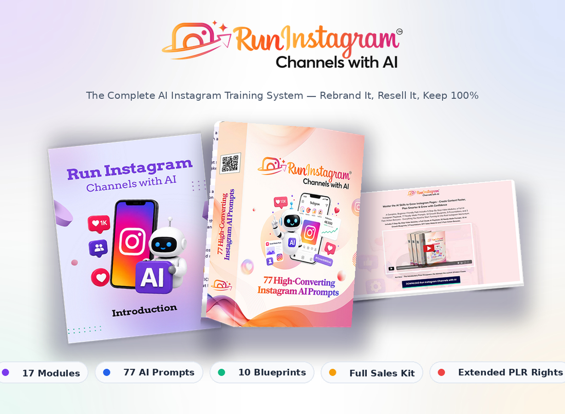 Run Instagram Channels with AI PLR complete package