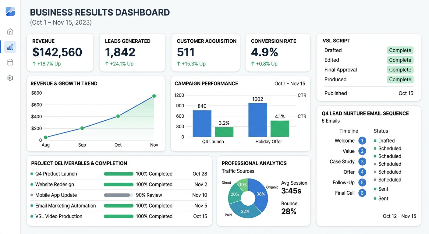 results dashboard