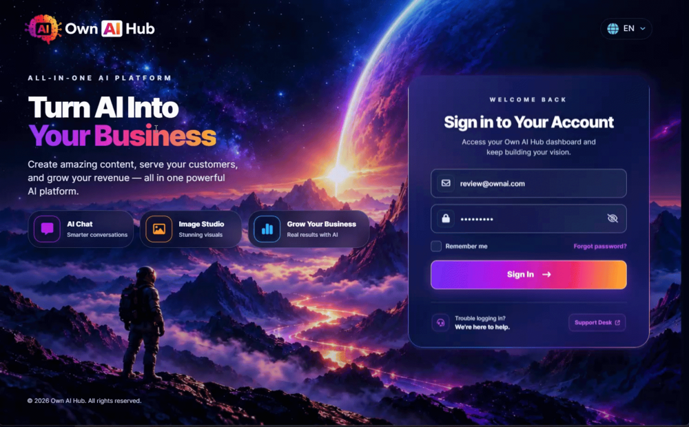 Step 1 log in to your dashboard