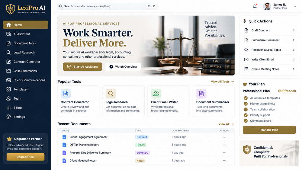 Ready-made platform template for professional services
