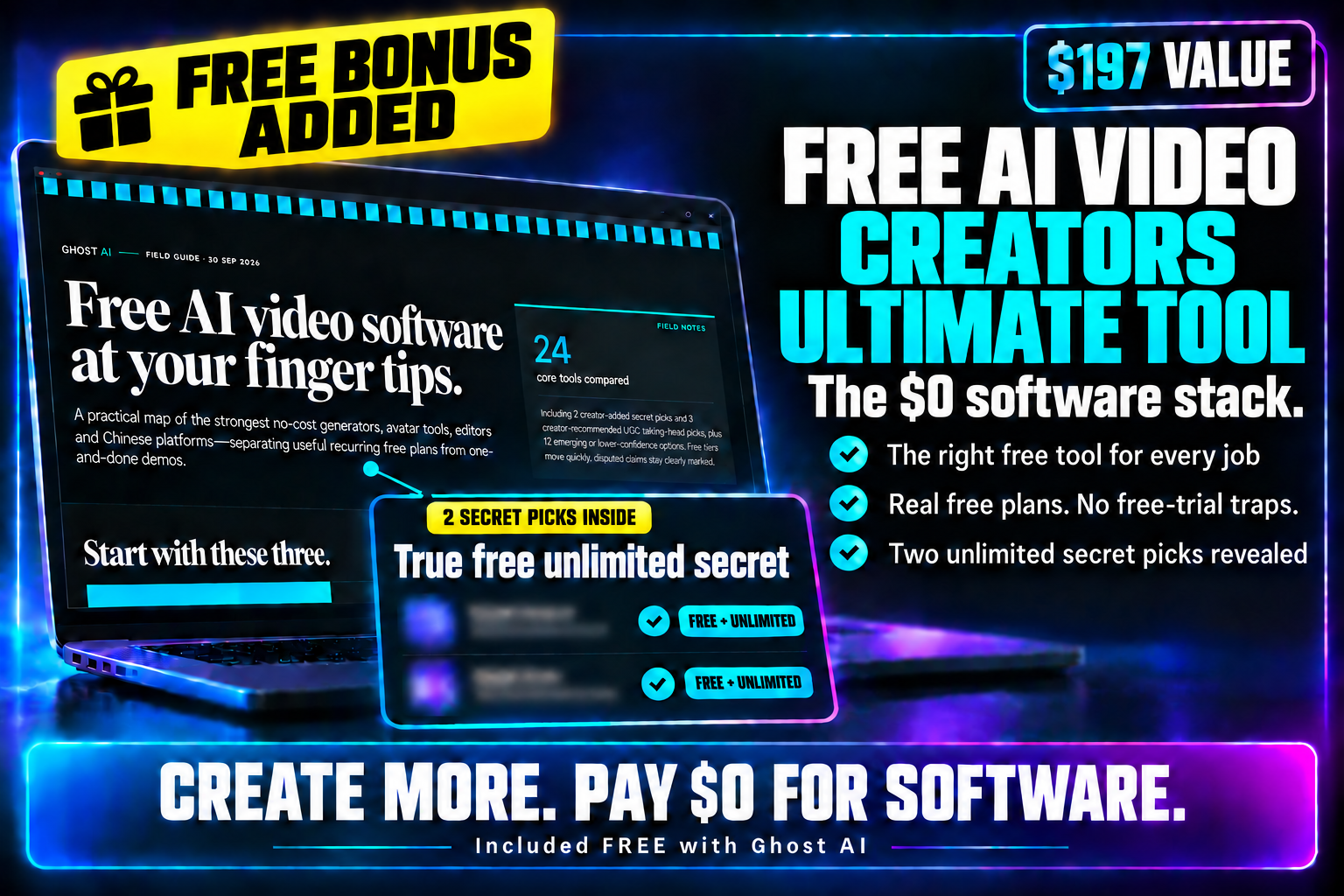 Free AI Video Creators Ultimate Tool bonus graphic
