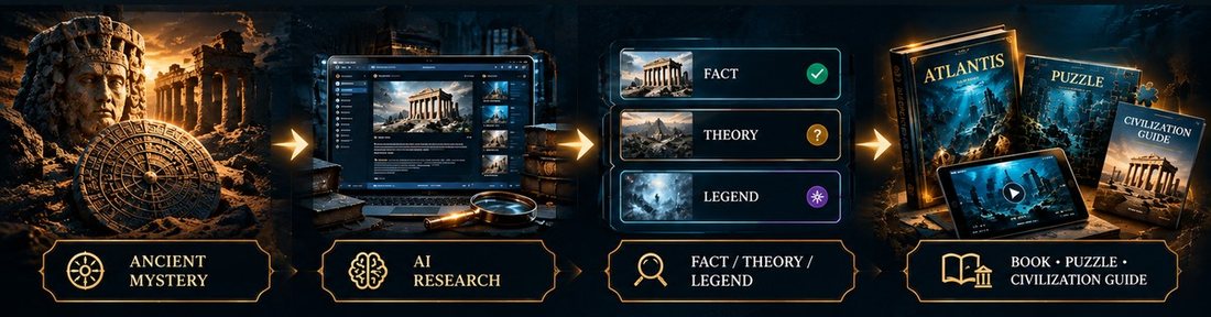 Ancient Mysteries AI research, classification and creation stages