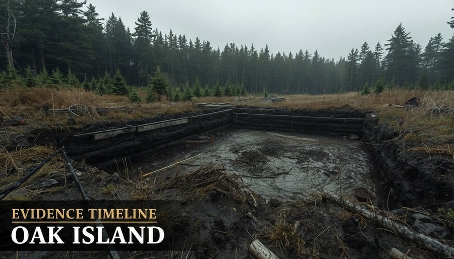 Ancient Mysteries AI evidence timeline image for Oak Island